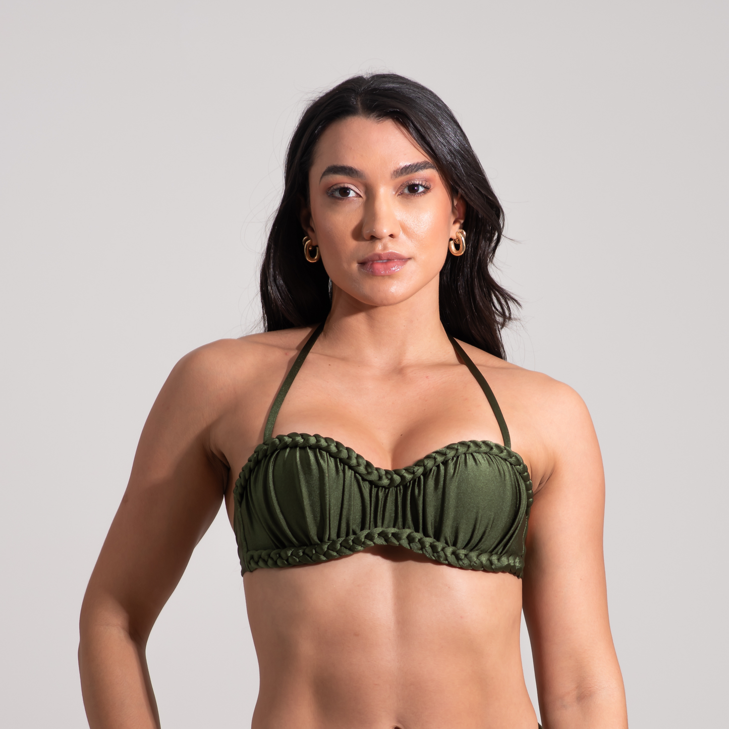 Braided Bandeau Top - Deep Green